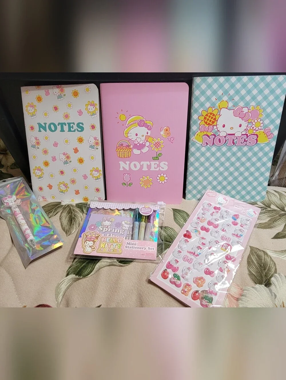 Hello Kitty Pastel Notebook & Stationery Set in Pink, Teal & White